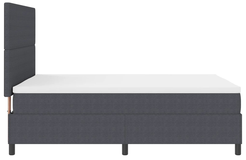 Cama Box com Colchão Cinza Escuro 160x200 cm Tecido de Corduroy