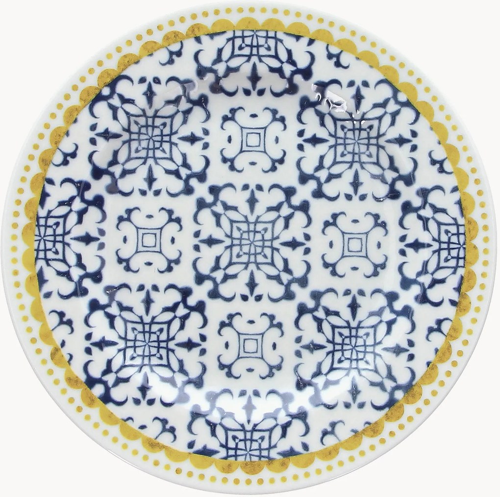 Pratos de pequeno-almoço em porcelana Selinunte, conjunto de 12