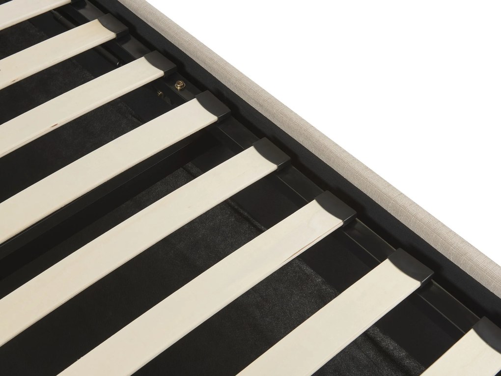Sommier de solteiro com arrumação em tecido creme 90 x 200 cm DINAN Beliani