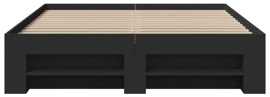 Estrutura de cama 135x190 cm derivados de madeira preto
