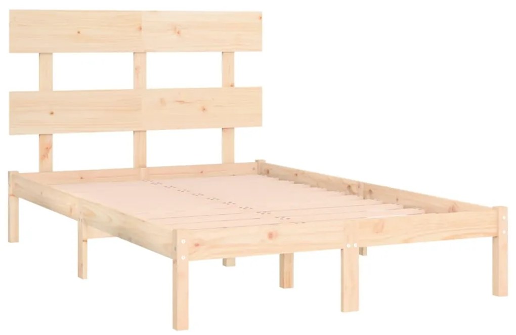 Estrutura de cama 140x190 cm madeira maciça