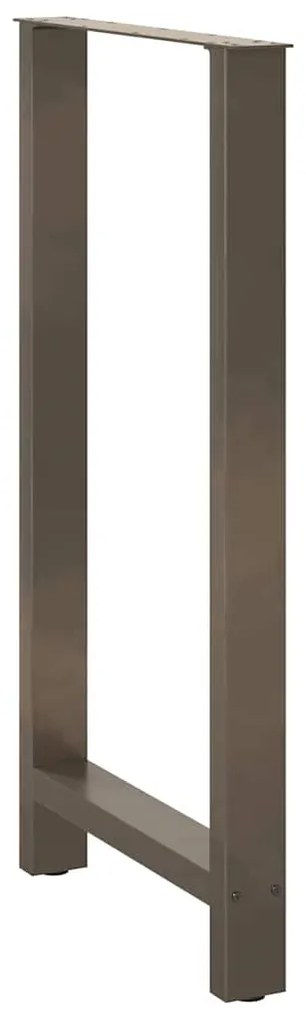 Pés de mesa de bar em aço natural, 2 peças, 60x (110-111) cm, aço