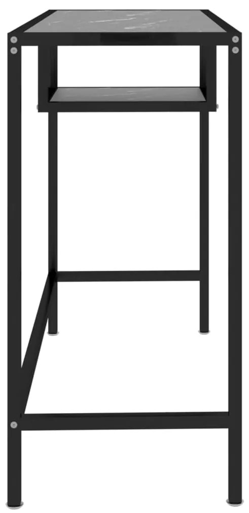 Mesa de computador vidro temperado 100x36x74 cm mármore preto