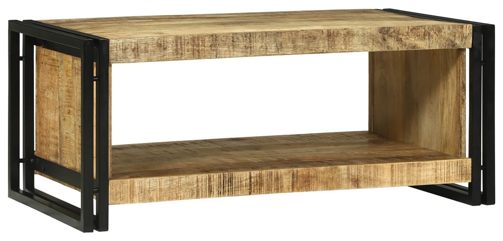 vidaXL Mesa de Centro 90x50x38 cm Madeira Sólida Rústica