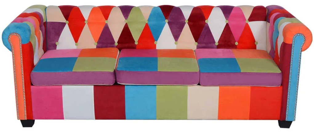 2 pcs conjunto de sofás chesterfield em tecido