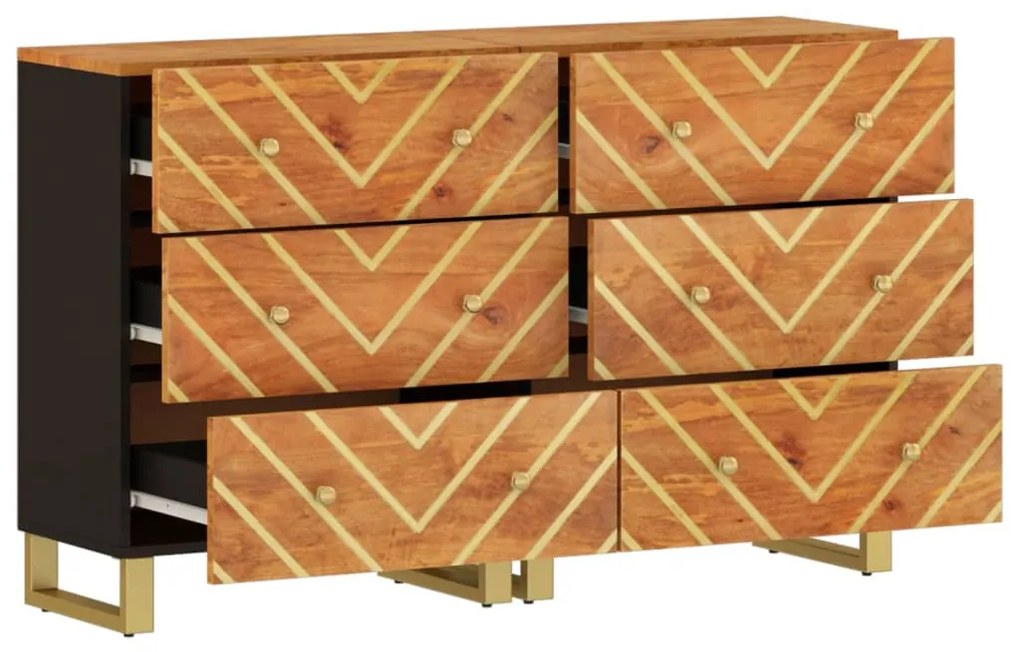 Móveis de apoio 2pcs 60x33,5x75 mangueira maciça castanho/preto
