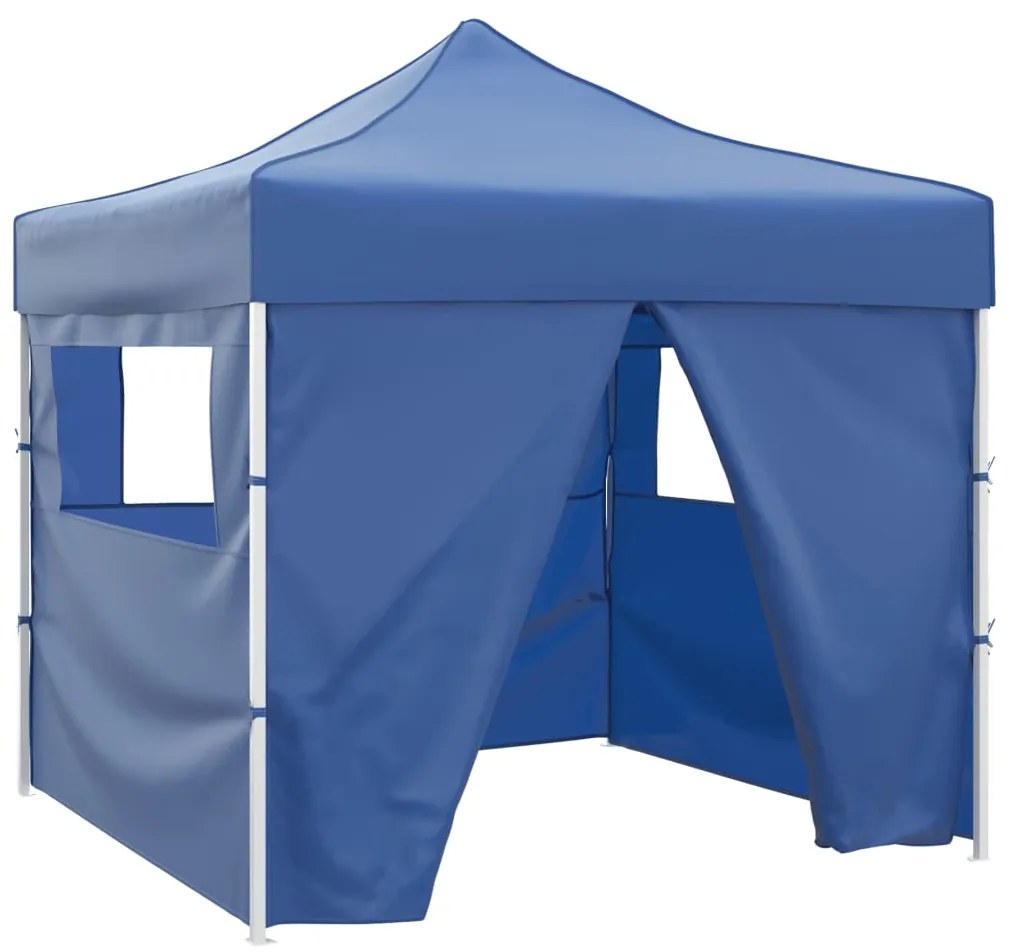 Tenda dobrável 3 x 3 m azul com 4 paredes