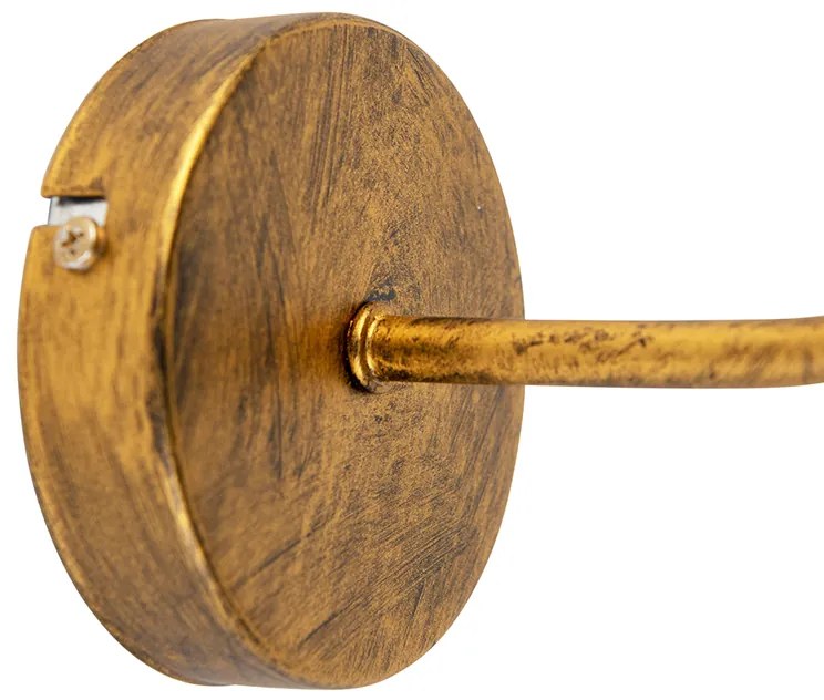 Candeeiro de parede vintage dourado com cúpula em veludo preto - Matt