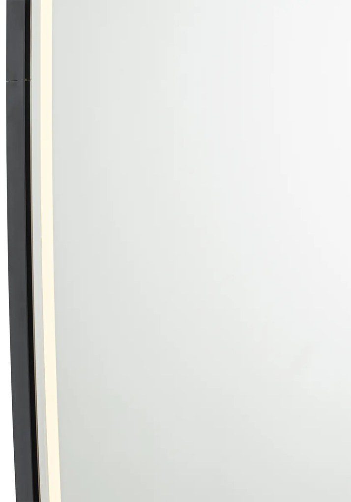 Espelho de casa de banho moderno preto com LED e dimmer tátil - Geraldien Moderno