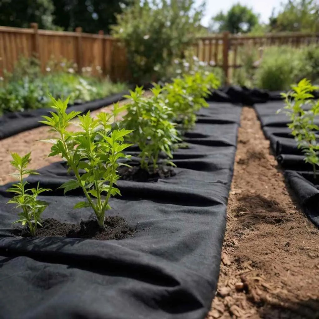 vidaXL Membrana de geotêxtil 1x10 m fibra de poliéster preto