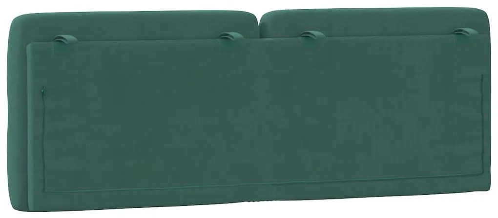 Almofadão de cabeceira 140 cm veludo verde-escuro