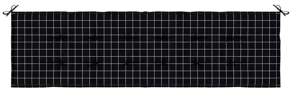 Almofada de Jardim - Padrão Xadrez Preto - 180 x 50 x 4 cm - Tecido Ox