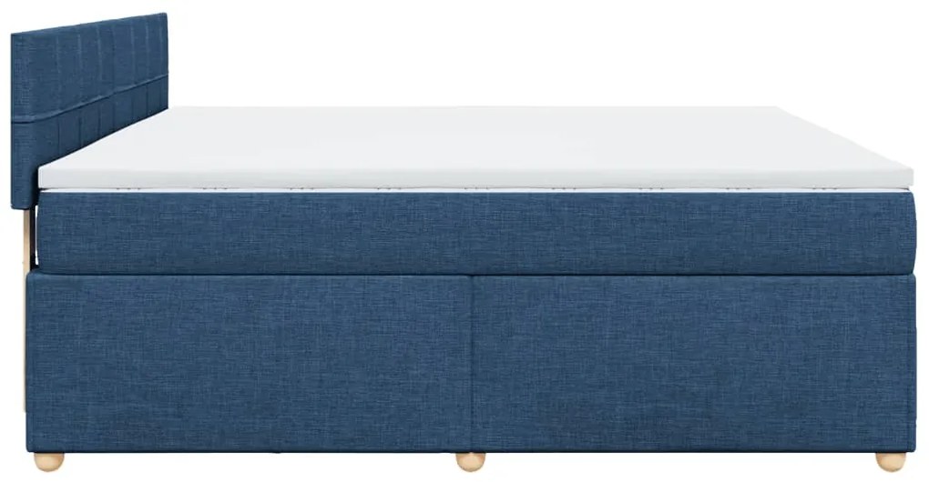 Cama com molas/colchão 180x200 cm tecido azul