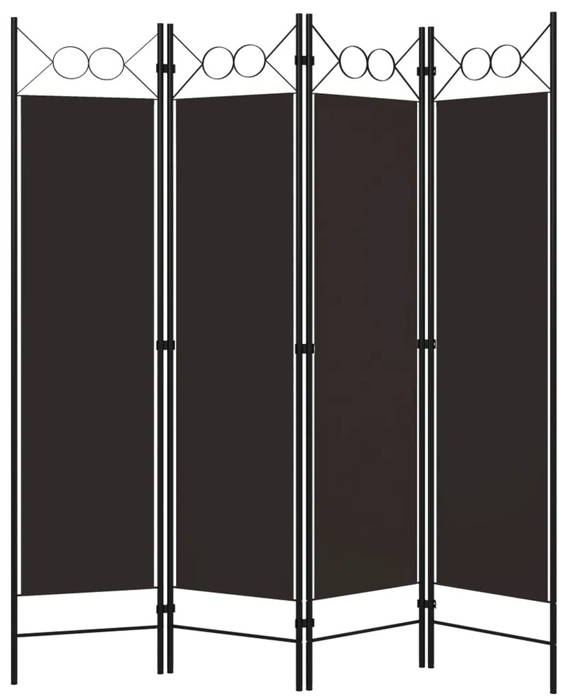 Divisória de quarto com 4 painéis 160x180 cm castanho