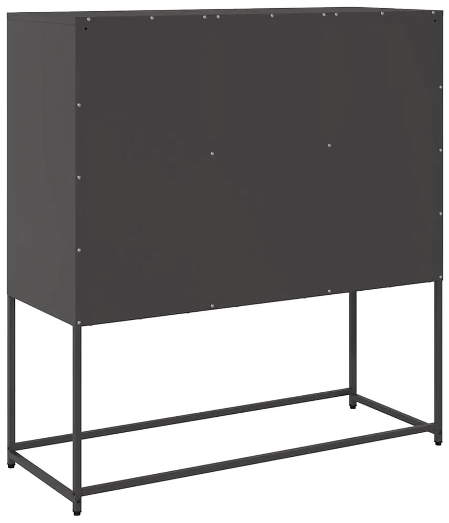 Aparador 100,5x39x107 cm aço laminado a frio preto