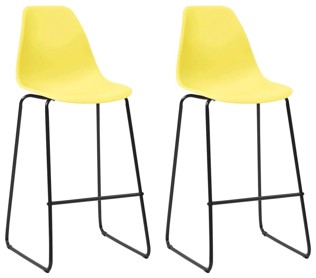 vidaXL Cadeiras de bar 2 pcs plástico amarelo