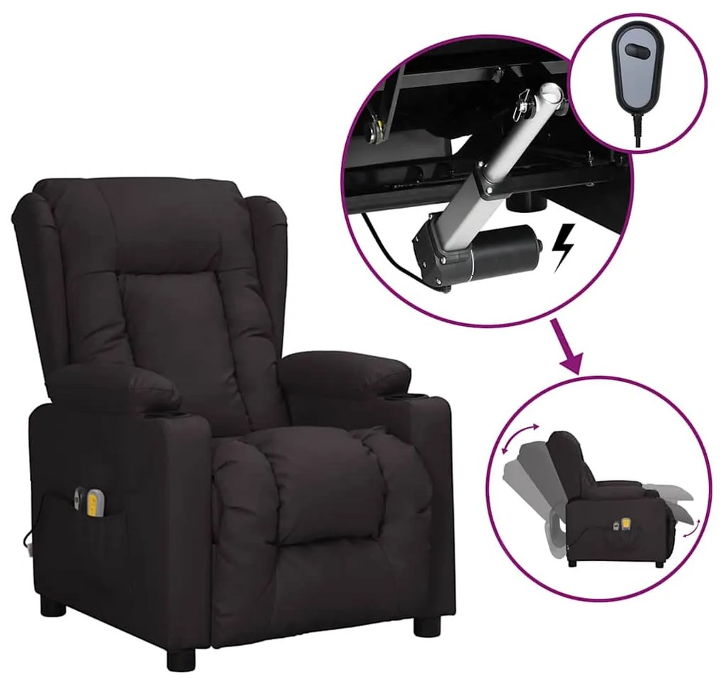 Poltrona de massagens elétrica couro artificial preto