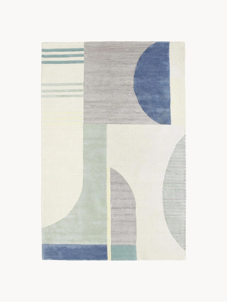 Tapete em lã artesanal com relevo Pierre