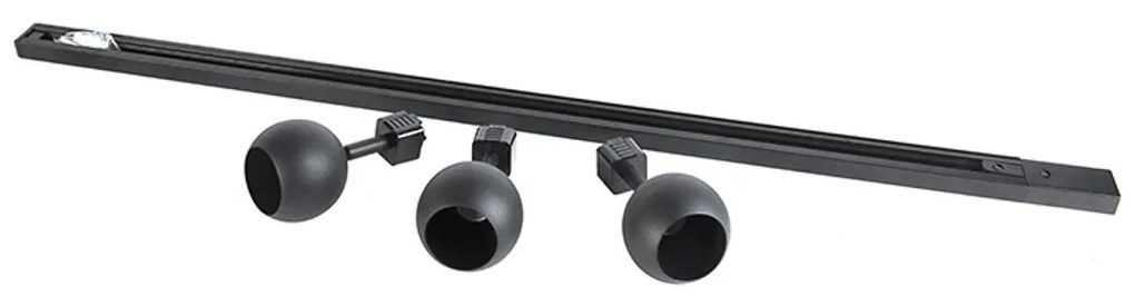 LED Sistema de trilhos moderno inteligente preto monofásico com 3 GU10 Wi-Fi - Gissi Moderno