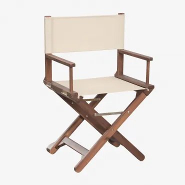 Pack De 4 Cadeiras De Diretor Dobráveis Para Jardim Em Madeira De Acácia Ridley Tapioca Bege - Sklum