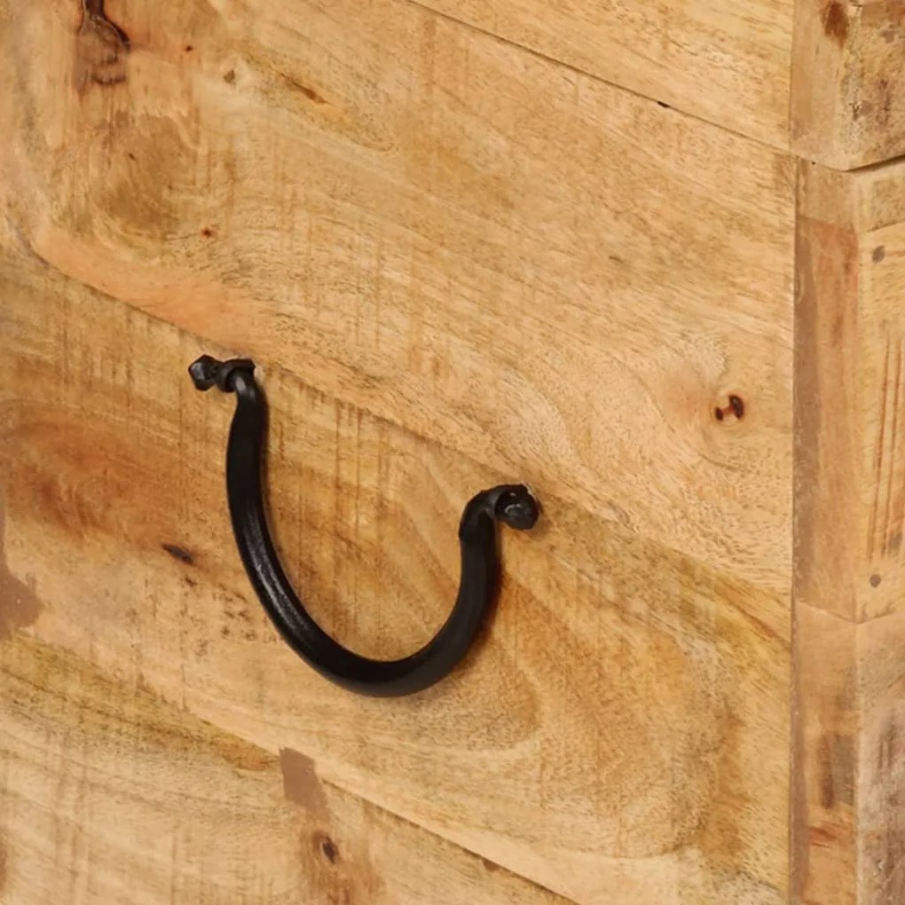 Caixa de arrumação 39x28x31 cm madeira de mangueira maciça