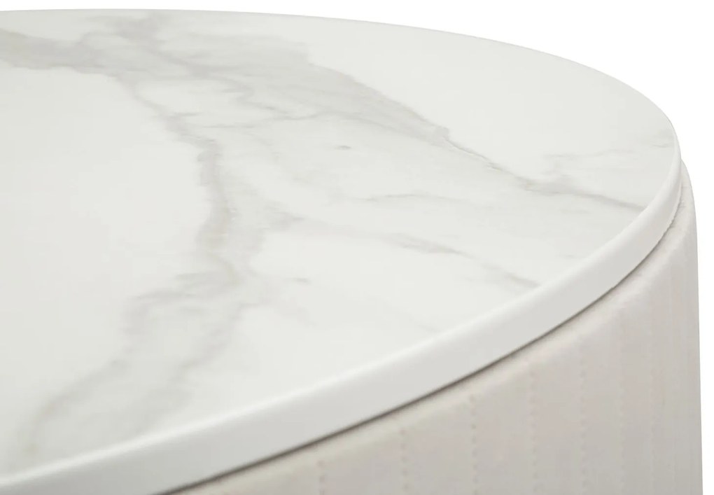 MESA DE CENTRO MONTPELLIER Ø 75X36 CM CREME, DOURADO, BRANCO