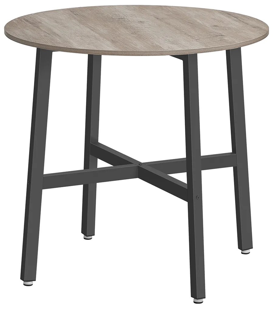 Mesa jantar de cozinha, sala redonda 80 x 75 cm Greige-preta