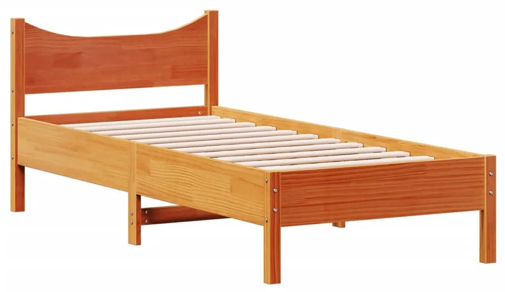 Cama sem colchão 90x200 cm pinho maciço castanho-mel