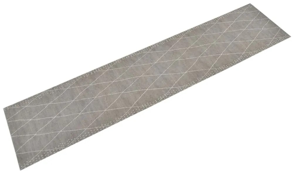 vidaXL Tapete de cozinha lavável 60x300 cm veludo padrão losangos