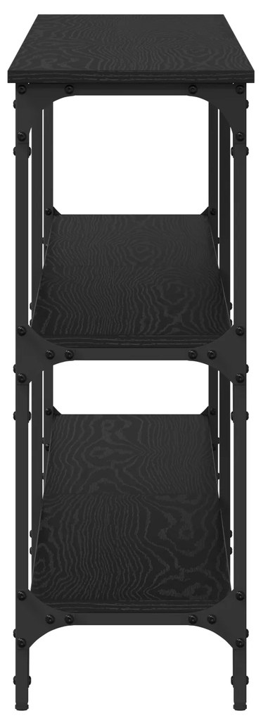 Mesa de Console Carvalho Preto 200x29x75 cm Madeira Engenheirada
