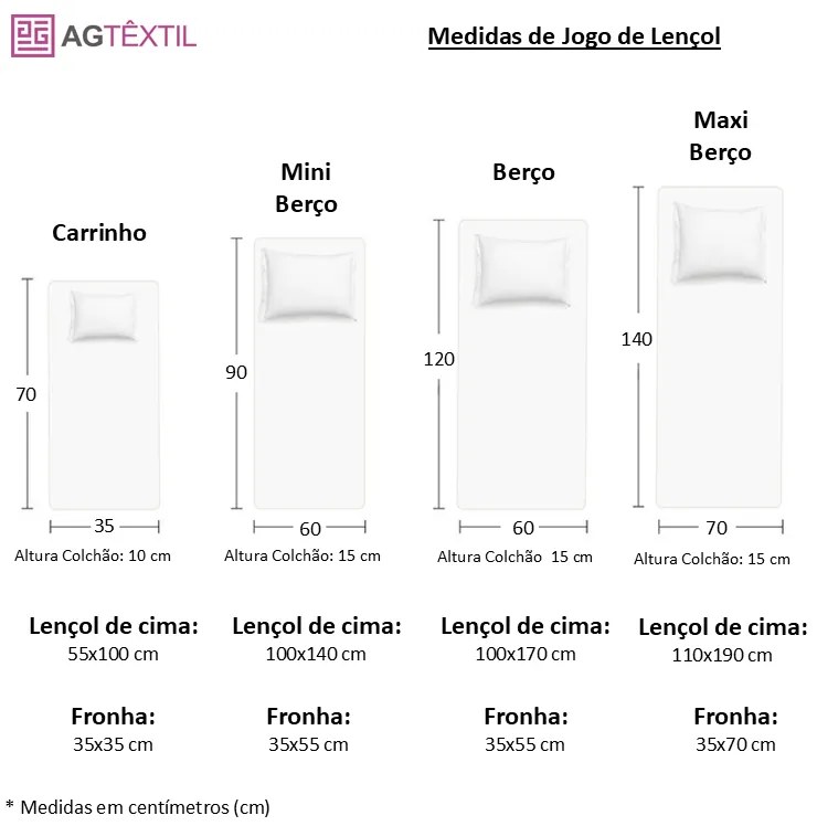 Jogo Cama Bebé c/rolinho Personalizável