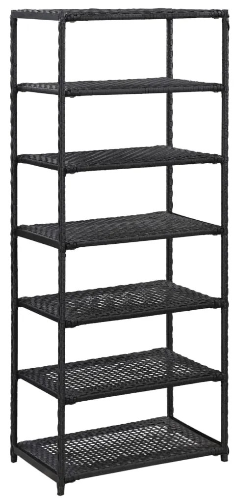 vidaXL Sapateira 50x30x120 cm vime PE preto