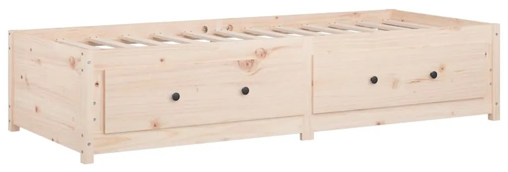 Sofá-cama de solteiro 90x190 cm madeira de pinho maciça