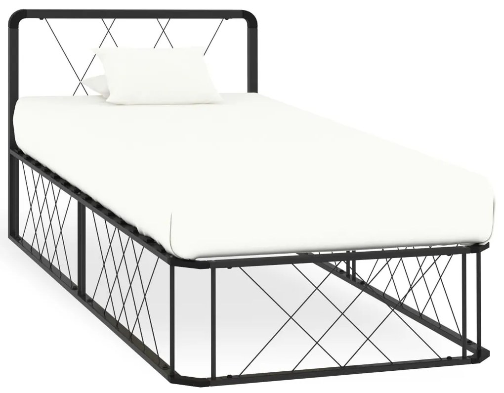 vidaXL Estrutura de cama 100x200 cm metal cinzento