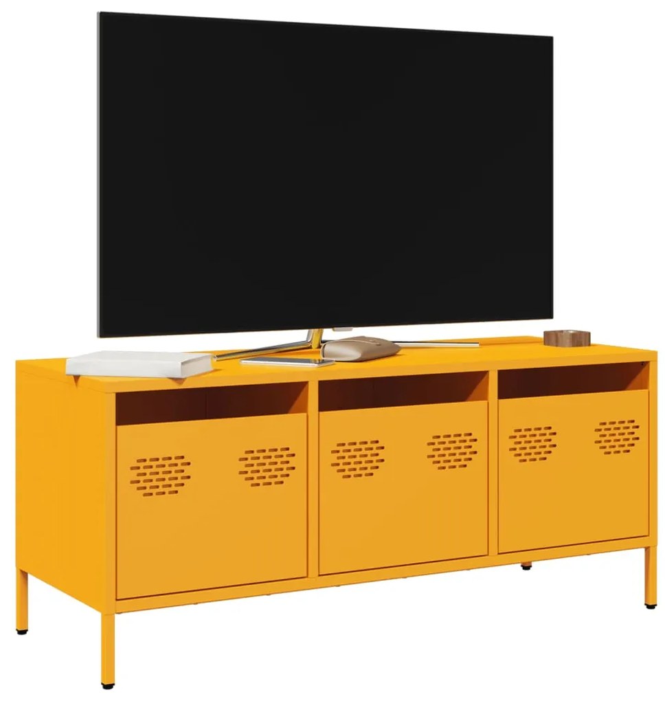 Móvel TV 101,5x39x43,5 cm aço laminado a frio amarelo mostarda