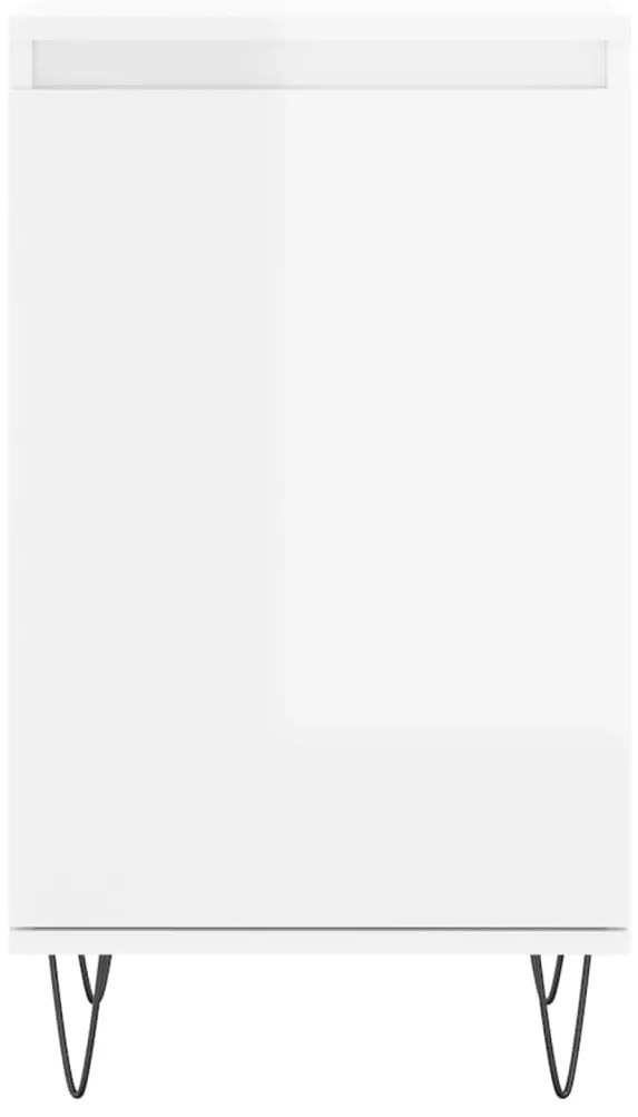 Aparadores 2 pcs 40x35x70 cm deriv. de madeira branco brilhante