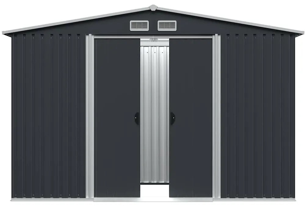 Abrigo de jardim 257x205x178 cm aço antracite