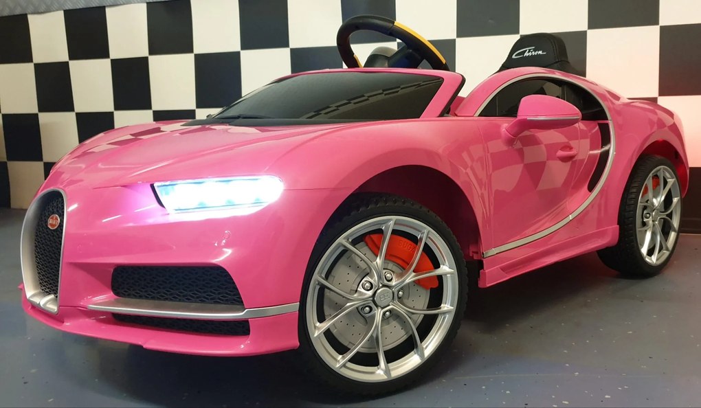 Carro Bateria infantil Bugatti Chiron rosa 12 volts