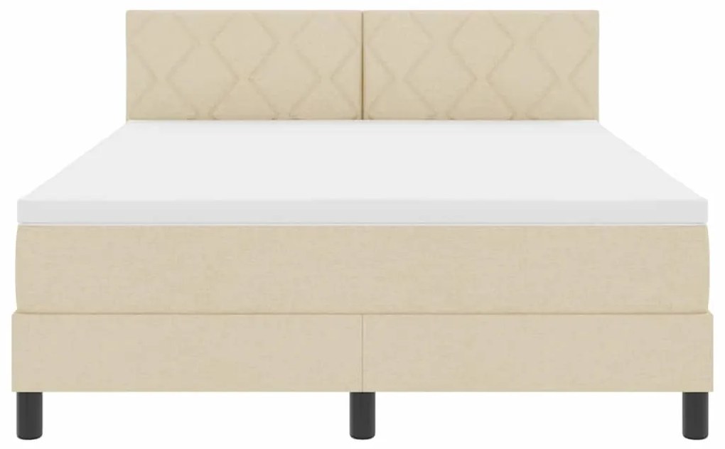 Cama Box com Colchão Creme 140x200 cm Tecido