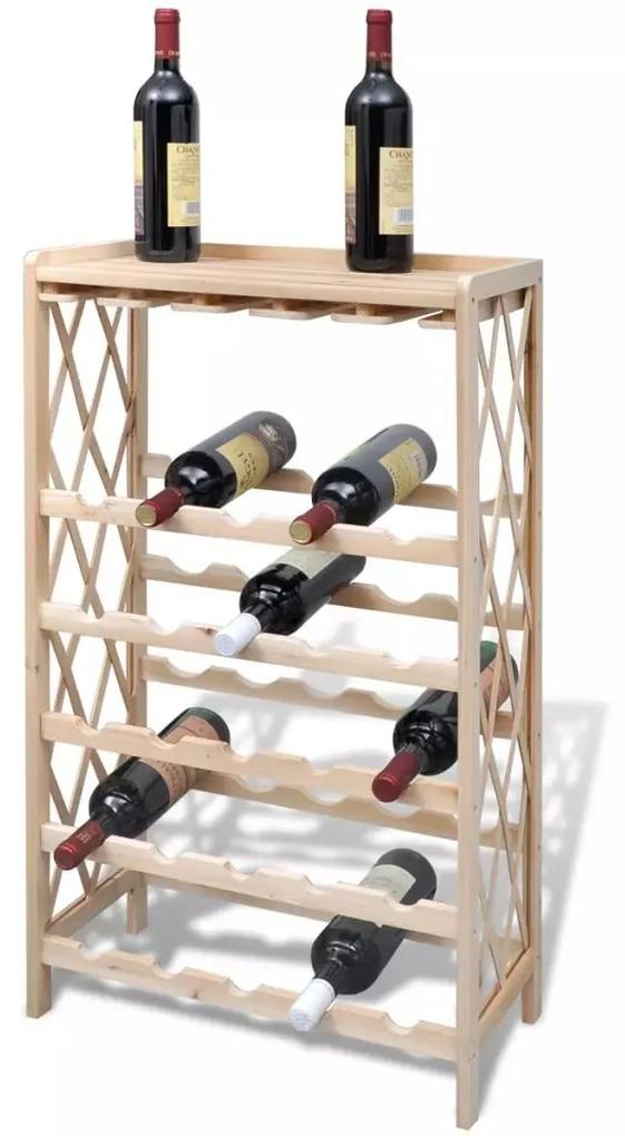 Prateleira de madeira para 25 garrafas de vinho