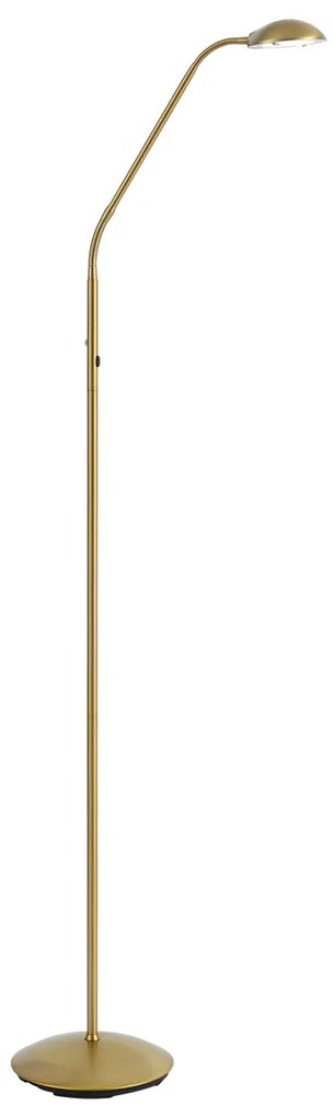 Candeeiro de pé moderno latão incluindo LED regulável em 3 níveis recarregável - Waldorf Moderno