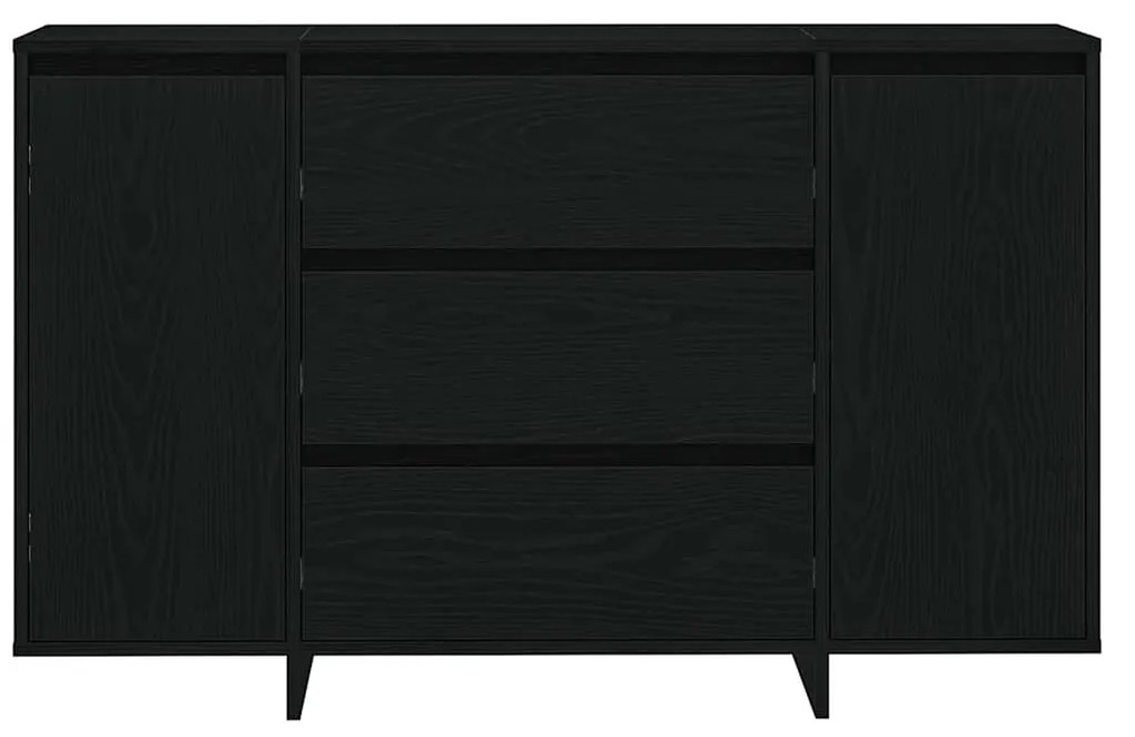 Sideboard Preto Carvalho 120x41x75 cm Madeira de Engenharia