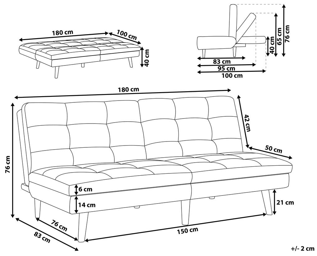 Sofá-cama de 3 lugares em tecido creme RONNE Beliani