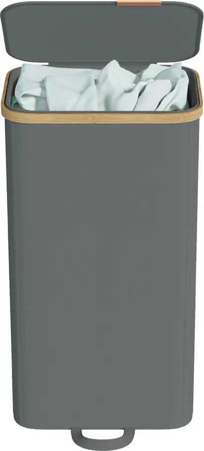 Cesto de roupa suja com tampa, 100L, 42 x 32 x 75 cm Cinzento