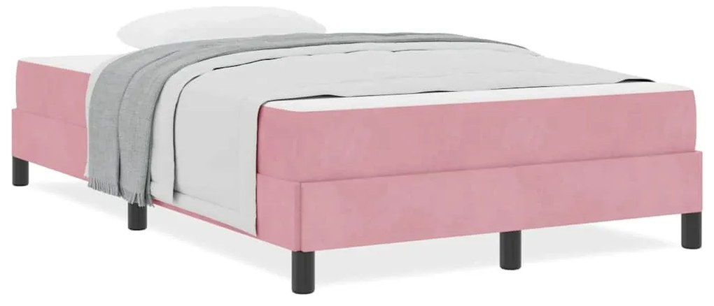Cama box spring com colchão Rosa 120 x 200 cm Veludo
