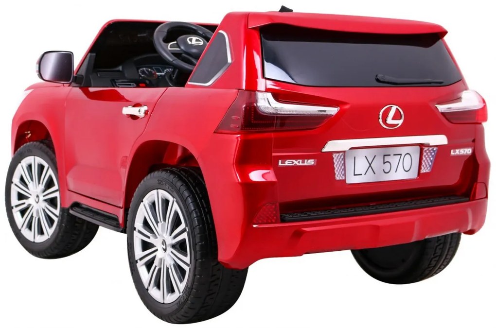 Carro elétrico para Crianças 24V 4x4 2 Lugares Lexus LX570 Rodas de EVA, Assento de couro Vermelho Pintado