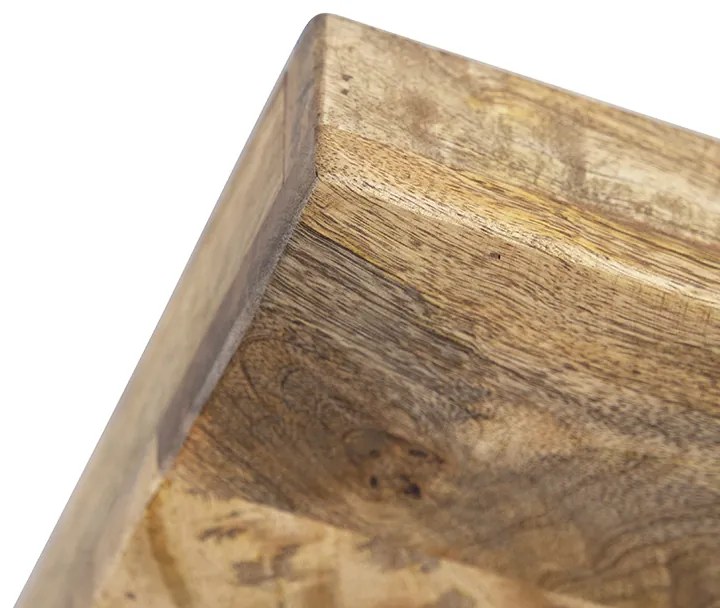 Foco Industrial Cinza Escuro com Madeira de Mangueira 3 Luzes - Mangoes