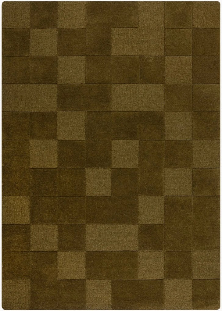 Tapete de lã tufado à mão com relevo Checkerboard