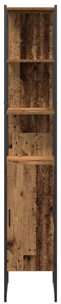 Conjunto de Móveis para Casa de Banho de 4 Peças Madeira Envelhecida