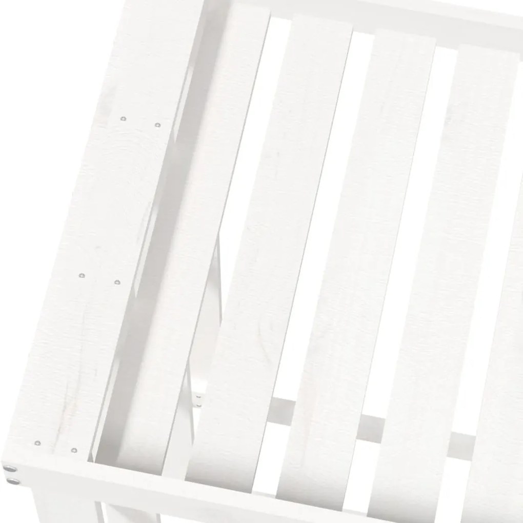 Suporte de lenha p/ exterior 108x52x106 cm pinho maciço branco